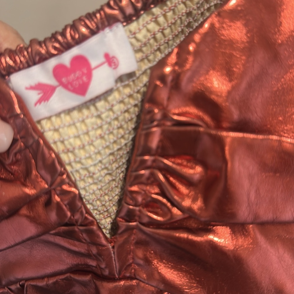 Buddy Love Metallic Rust Puff Sleeve Top - Picture 5 of 7